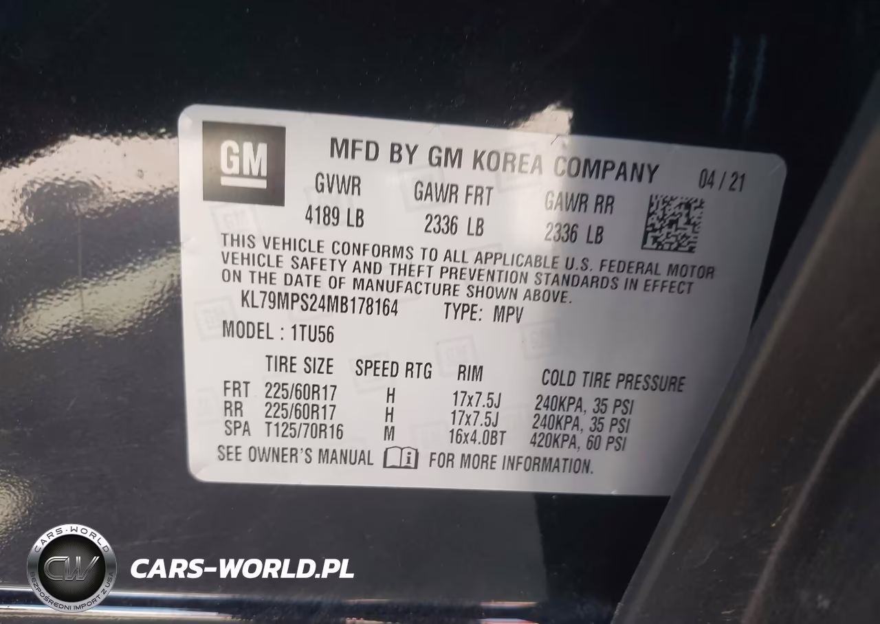 2021 Chevrolet Trailblazer Fwd Lt VIN:KL79MPS24MB178164 - 9