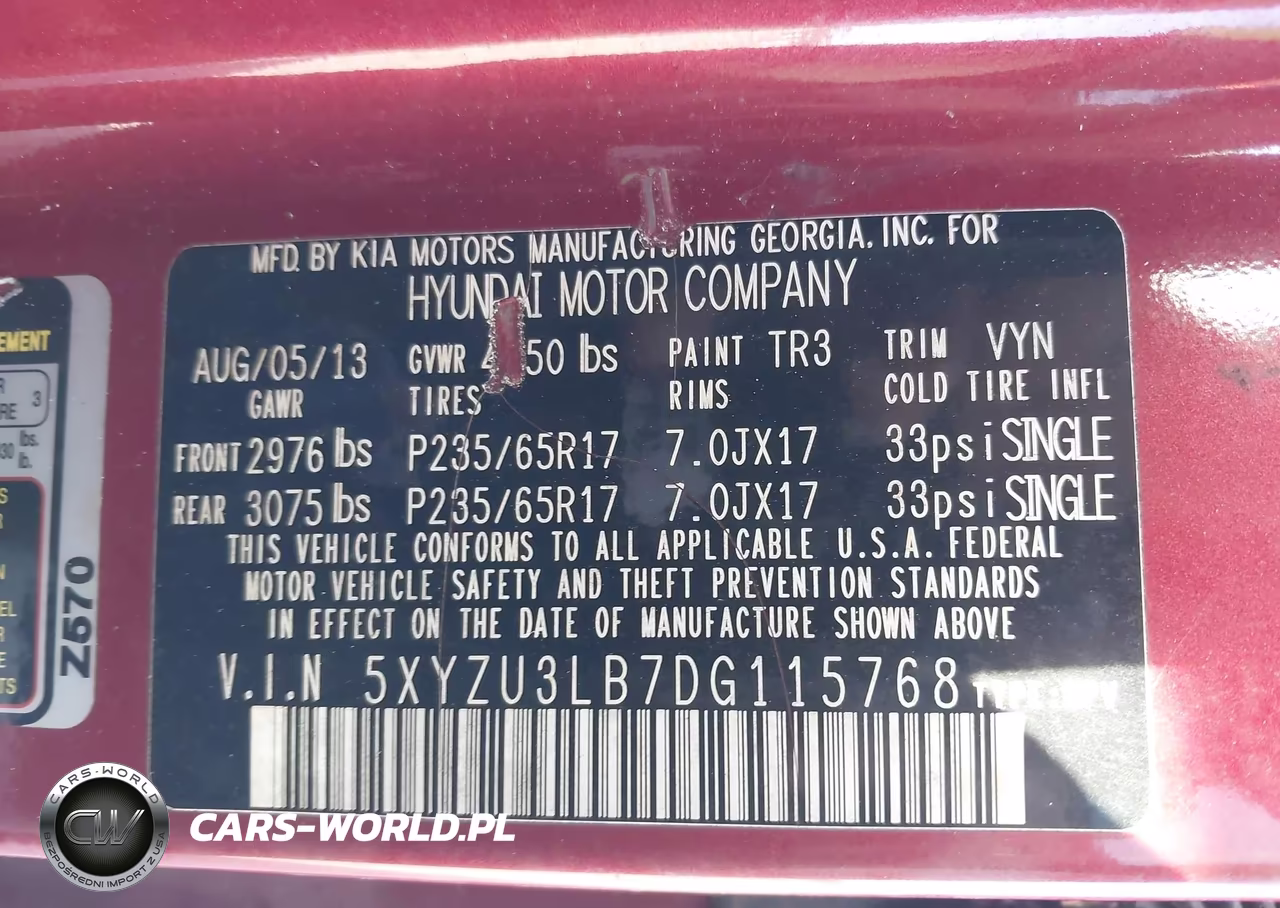 2013 Hyundai Santa Fe Sport VIN:5XYZU3LB7DG115768 - 9