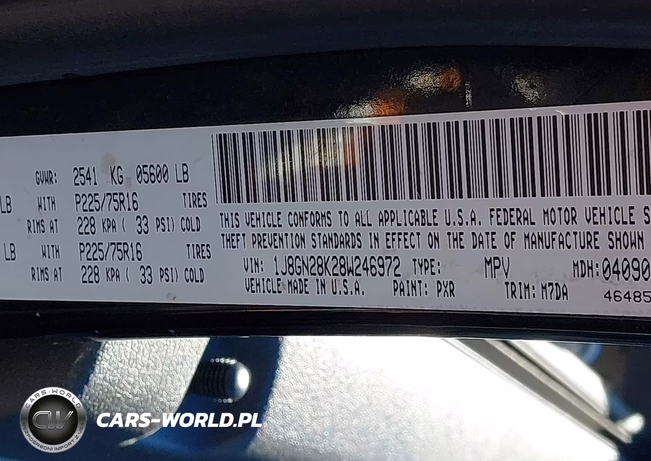 2008 Jeep Liberty Sport VIN:1J8GN28K28W246972 - 9
