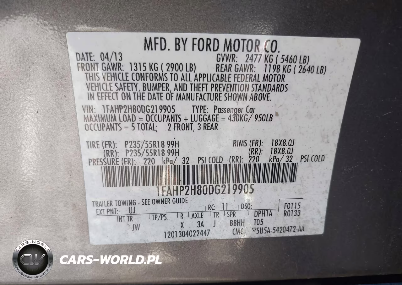2013 Ford Taurus Sel VIN:1FAHP2H80DG219905 - 9