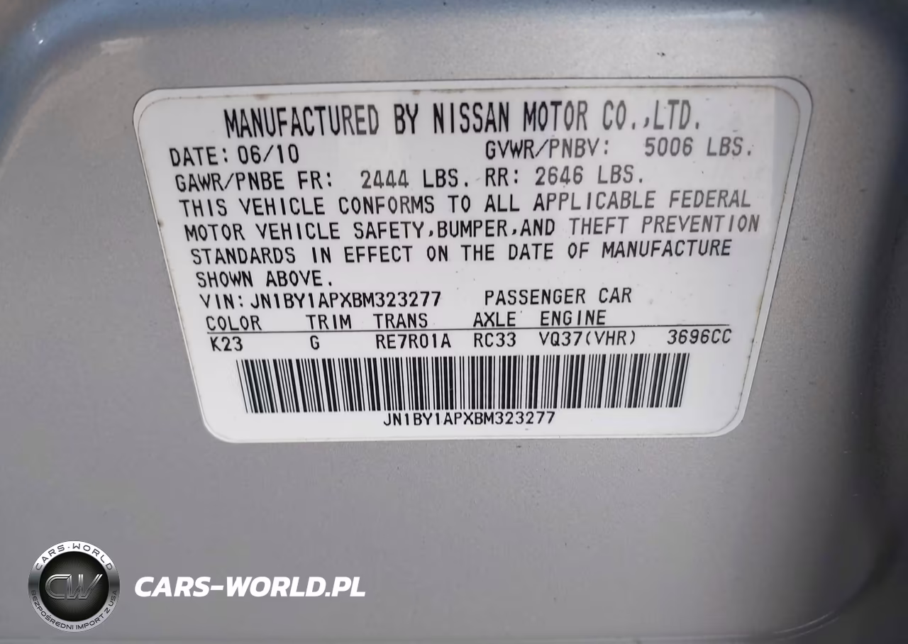 2011 Infiniti M37 VIN:JN1BY1APXBM323277 - 9