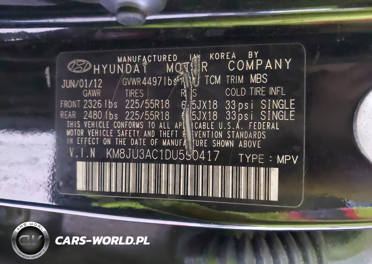 2013 Hyundai Tucson Limited VIN:KM8JU3AC1DU550417 - 9