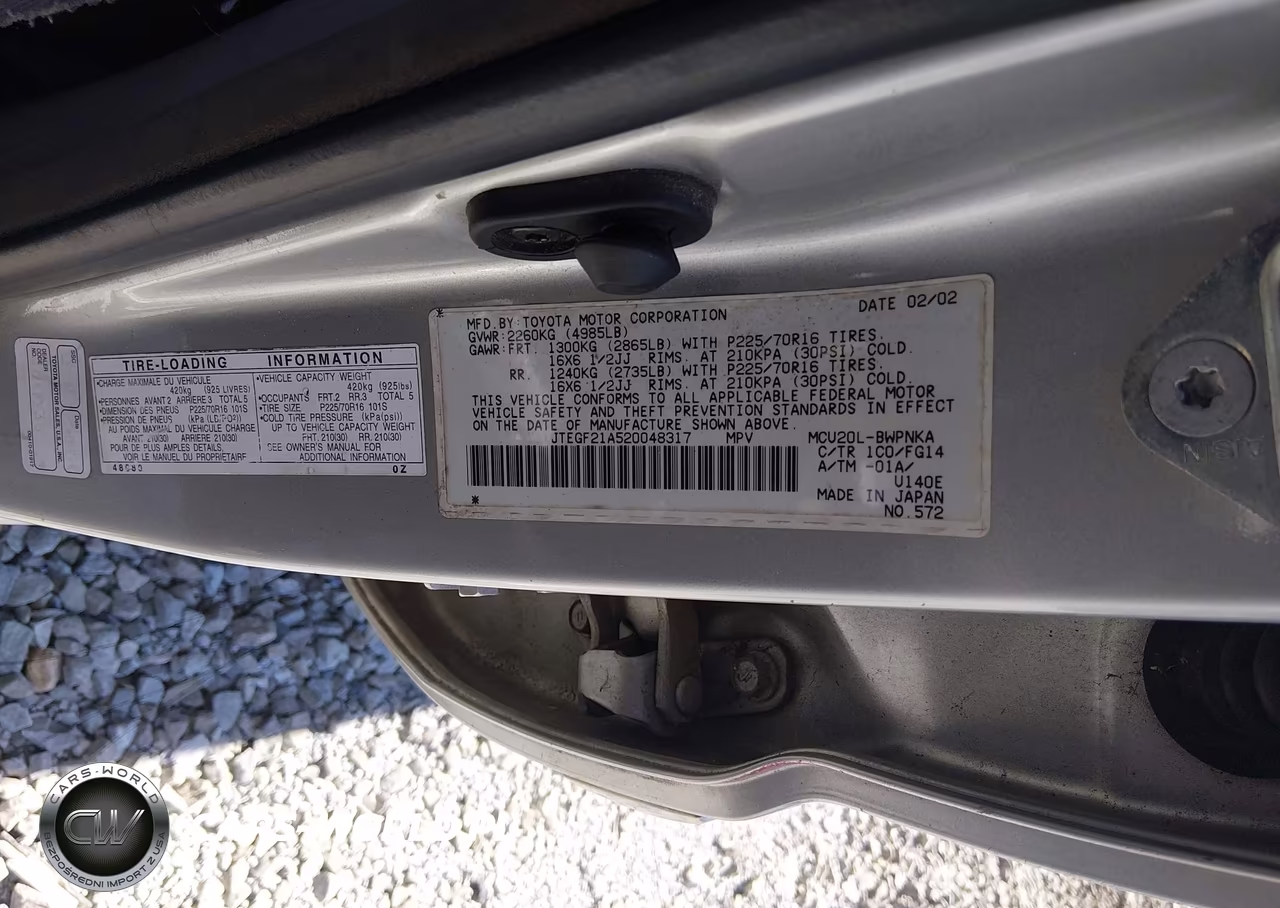 2002 Toyota Highlander V6 VIN:JTEGF21A520048317 - 9