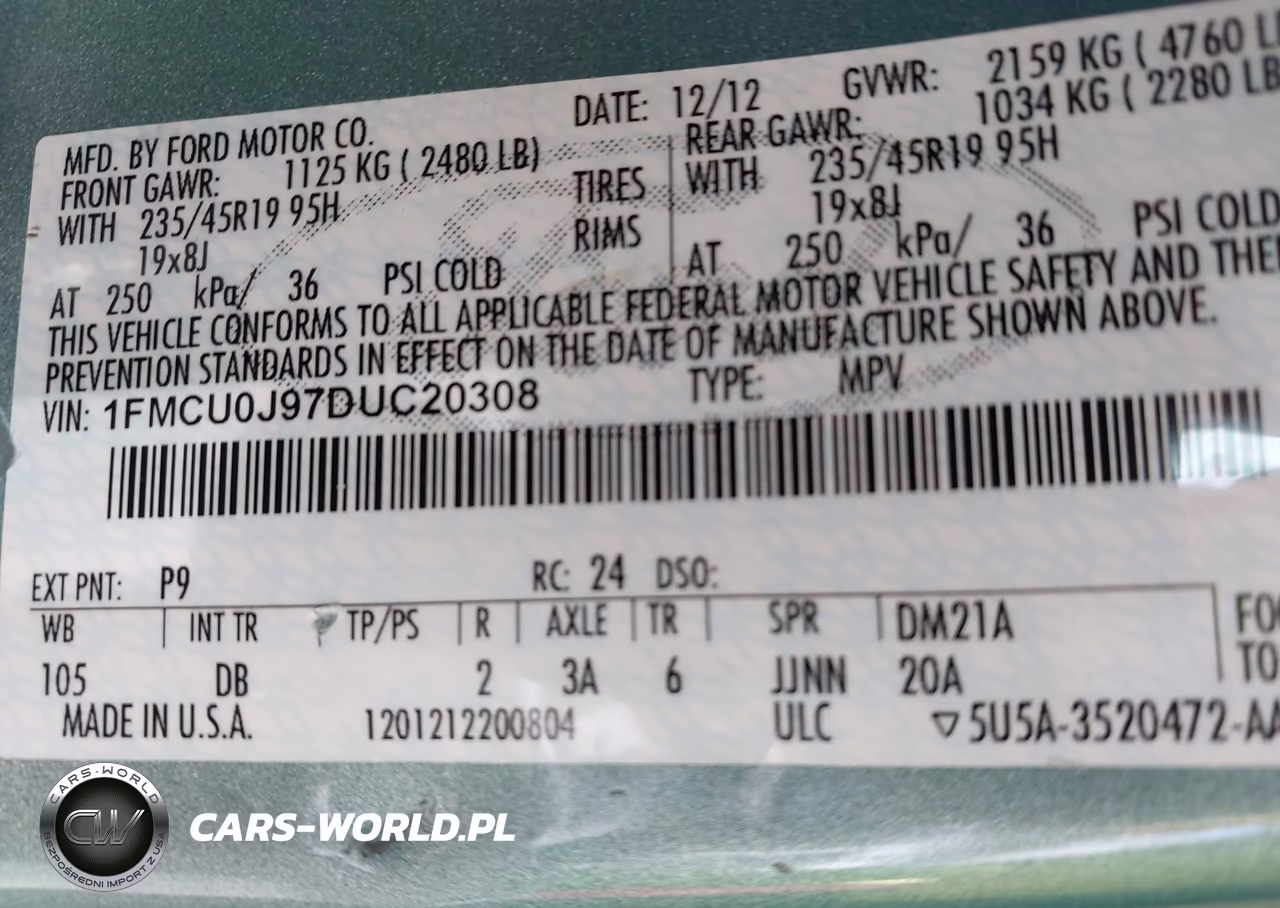 2013 Ford Escape Titanium VIN:1FMCU0J97DUC20308 - 9