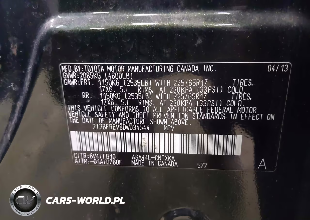 2013 Toyota Rav4 Le VIN:2T3BFREV8DW034544 - 9