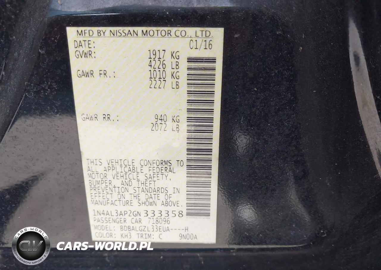 2016 Nissan Altima 2.5 S VIN:1N4AL3AP2GN333358 - 9