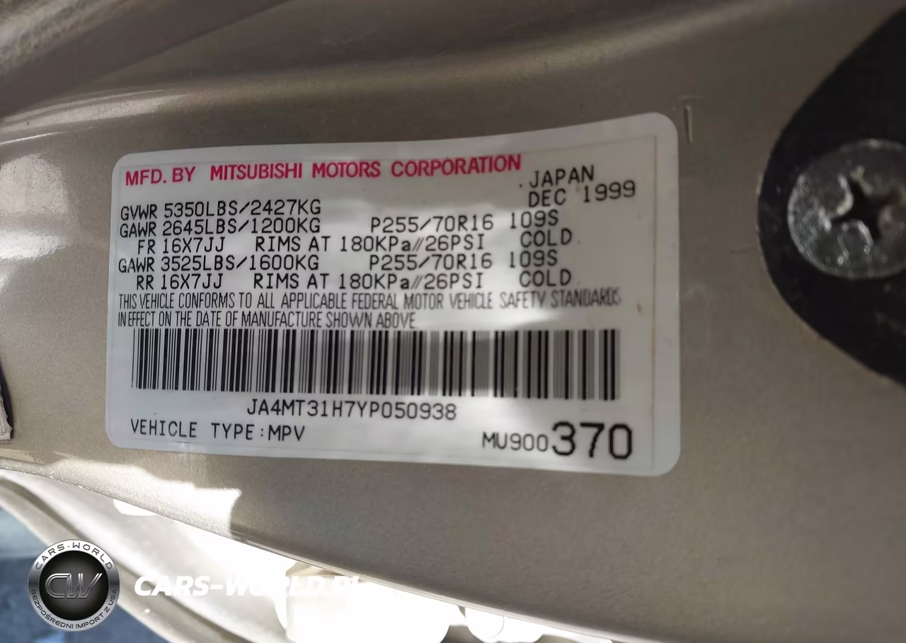 2000 Mitsubishi Montero Sport Ls-Xls VIN:JA4MT31H7YP050938 - 9