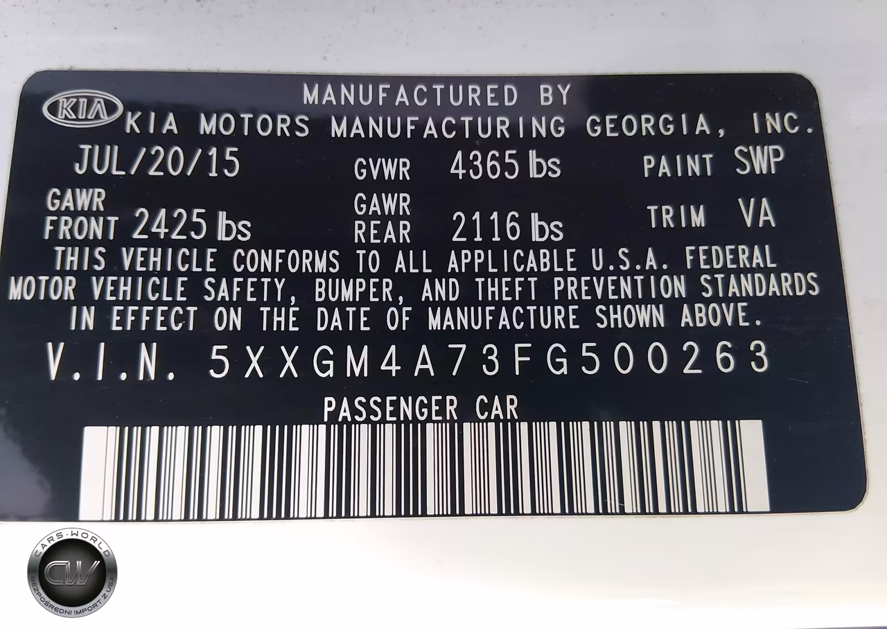 2015 Kia Optima Lx VIN:5XXGM4A73FG500263 - 9
