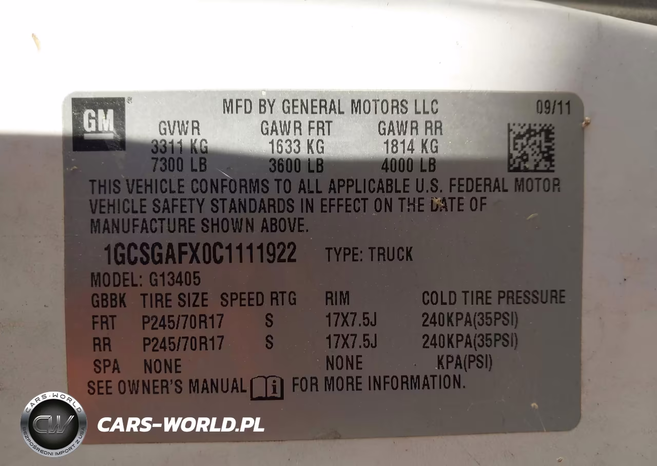 2012 Chevrolet Express 1500 Work Van VIN:1GCSGAFX0C1111922 - 9