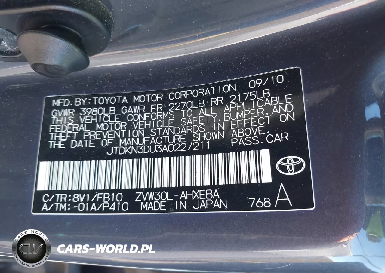 2010 Toyota Prius Iii VIN:JTDKN3DU3A0227211 - 9