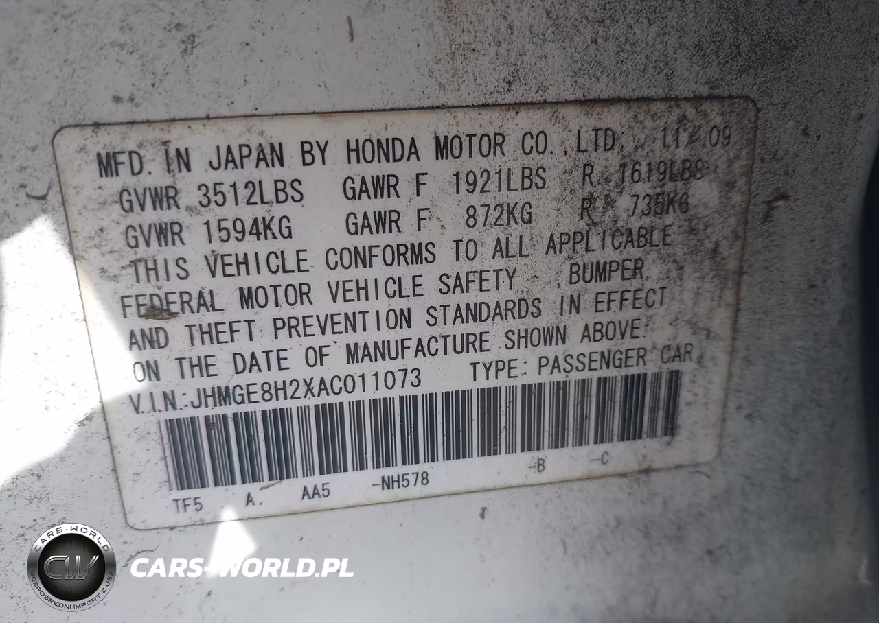 2010 Honda Fit VIN:JHMGE8H2XAC011073 - 9