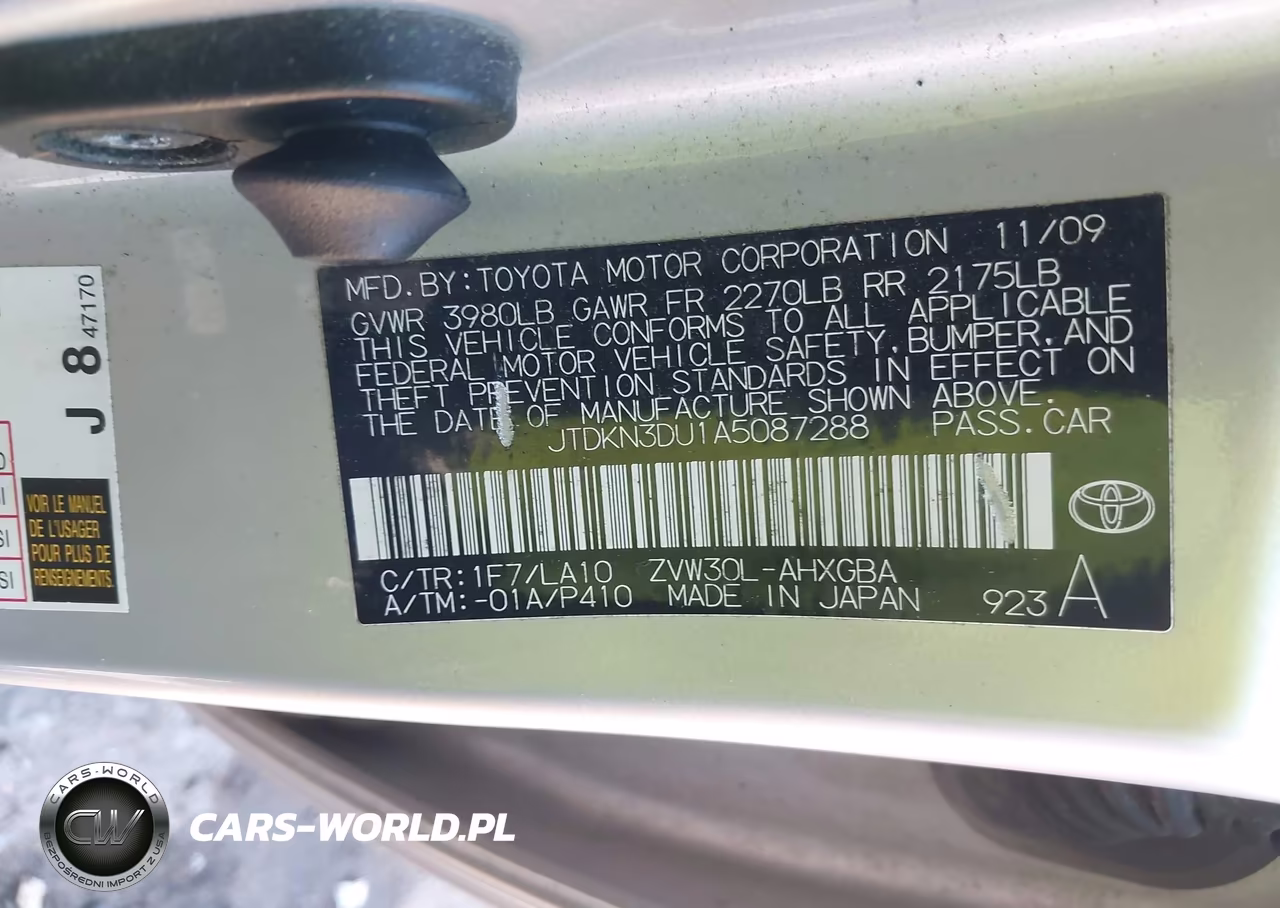 2010 Toyota Prius Iv VIN:JTDKN3DU1A5087288 - 9