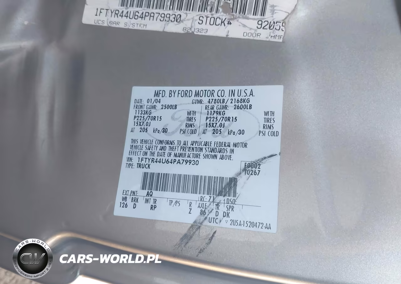 2004 Ford Ranger Edge-Tremor-Xlt VIN:1FTYR44U64PA79930 - 9