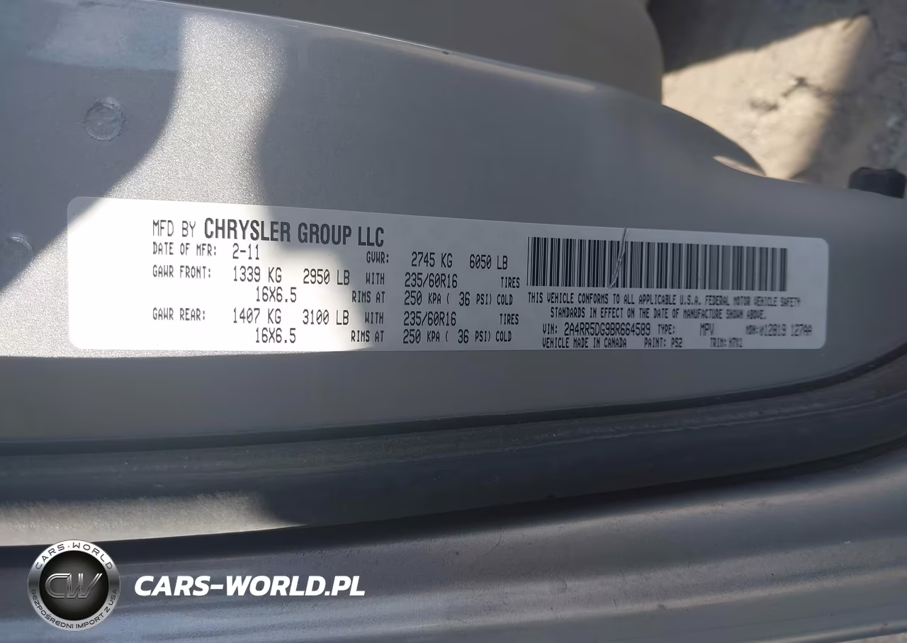 2011 Chrysler Town & Country Touring VIN:2A4RR5DG9BR664589 - 9