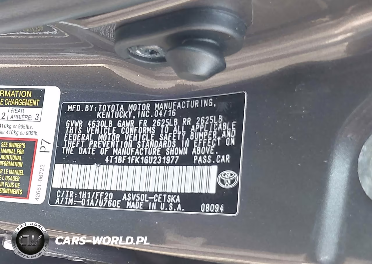 2016 Toyota Camry Se VIN:4T1BF1FK1GU231977 - 9