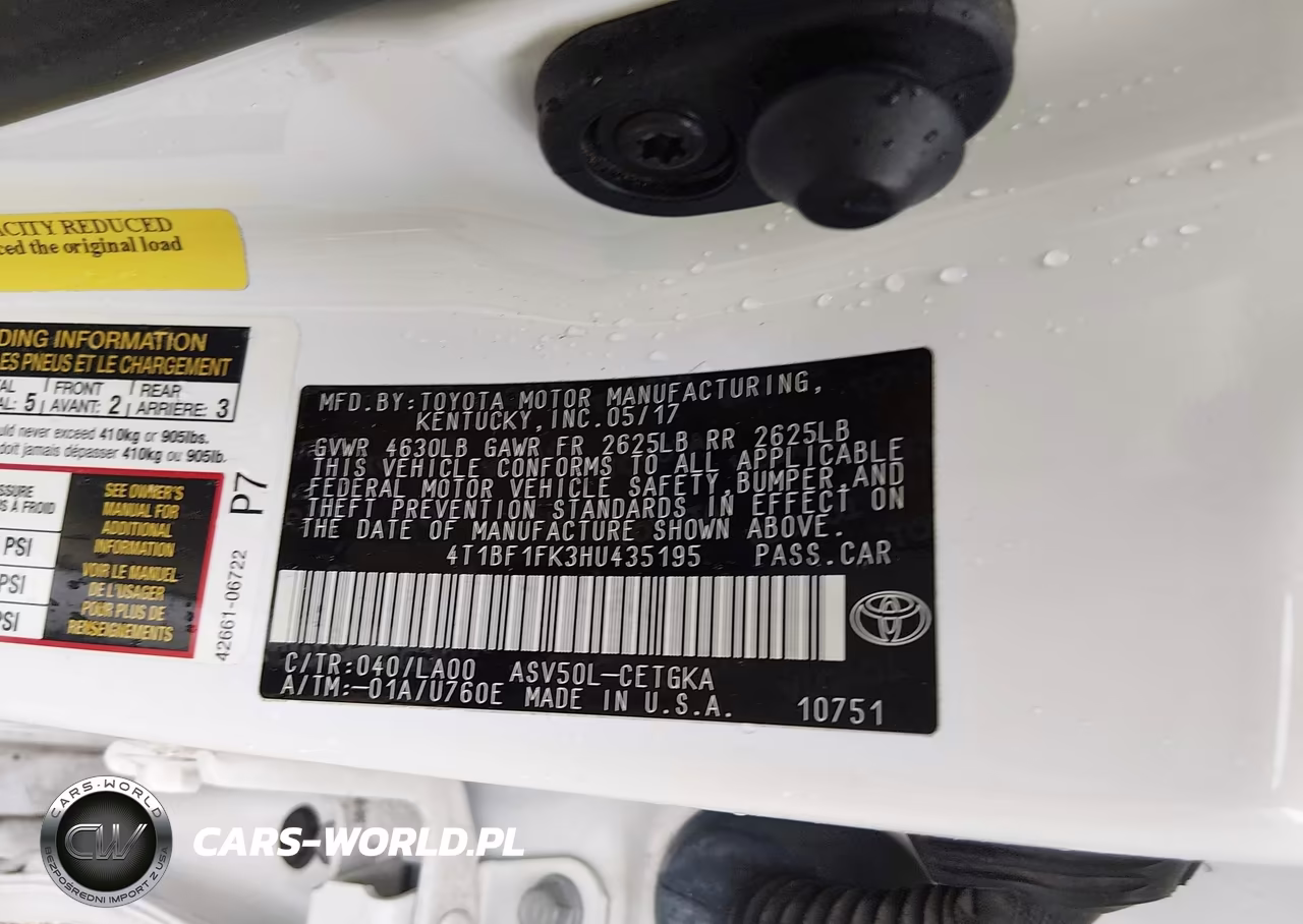 2017 Toyota Camry Xle VIN:4T1BF1FK3HU435195 - 9