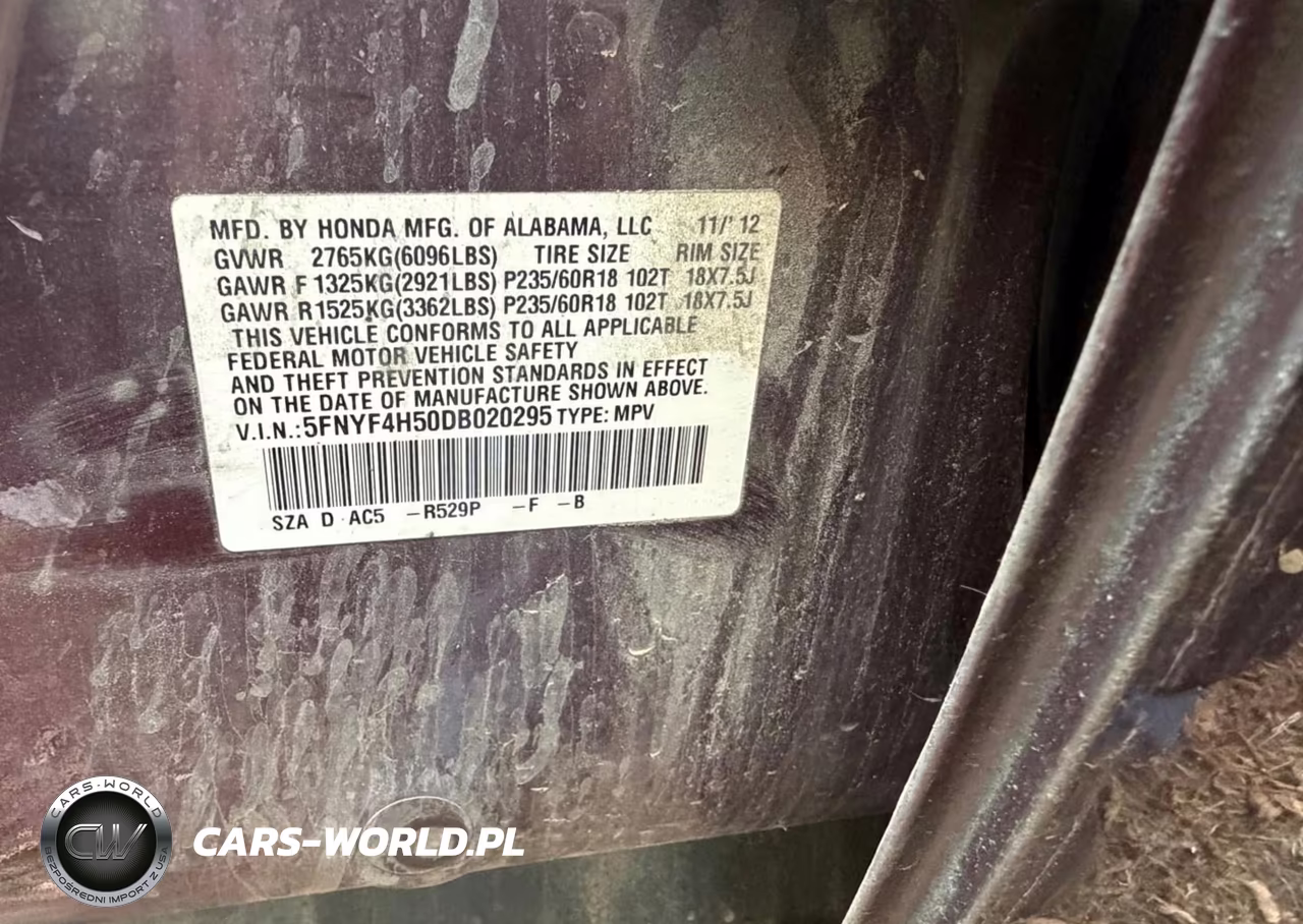2013 Honda Pilot Ex-L VIN:5FNYF4H50DB020295 - 9