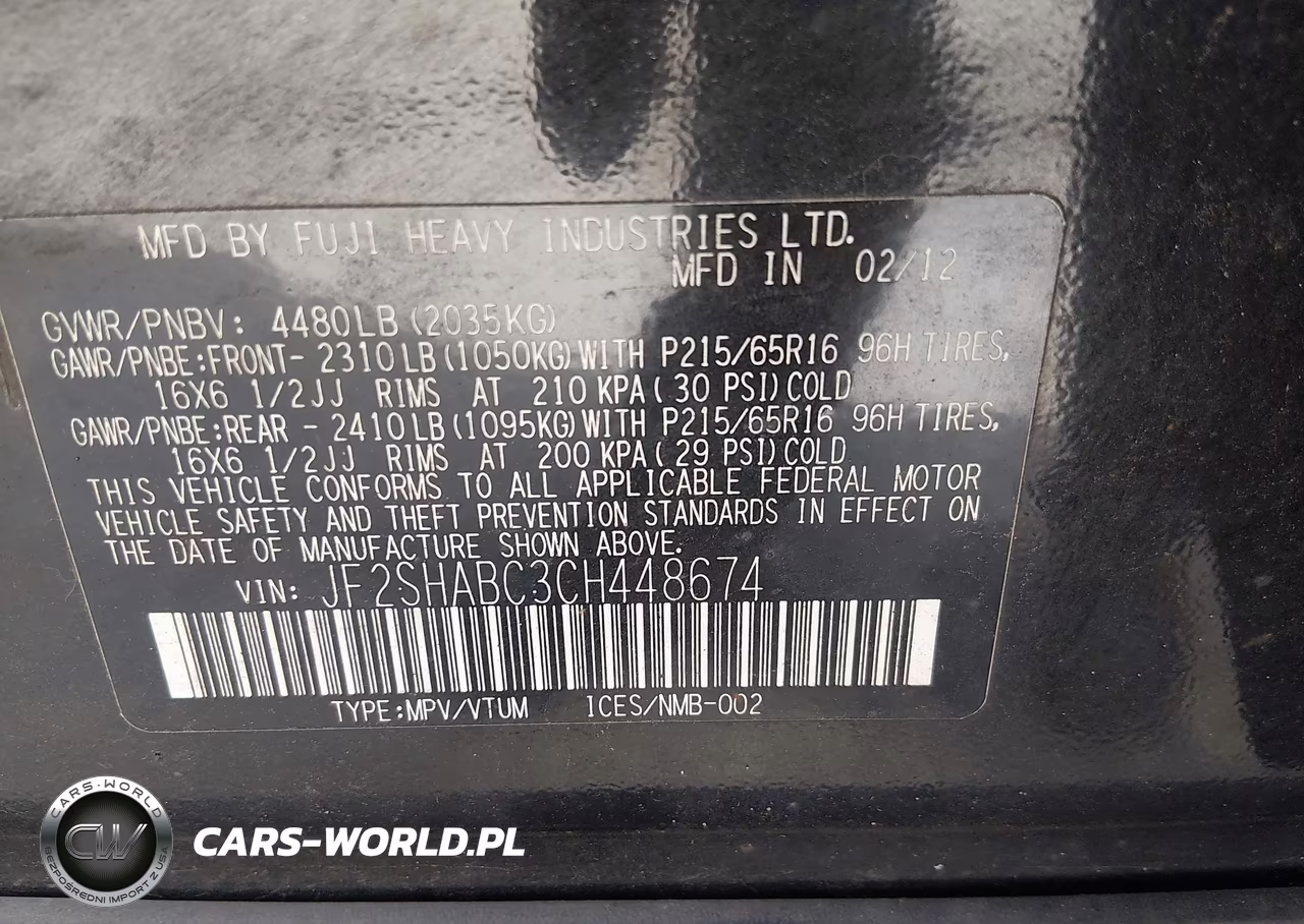 2012 Subaru Forester 2.5X VIN:JF2SHABC3CH448674 - 9