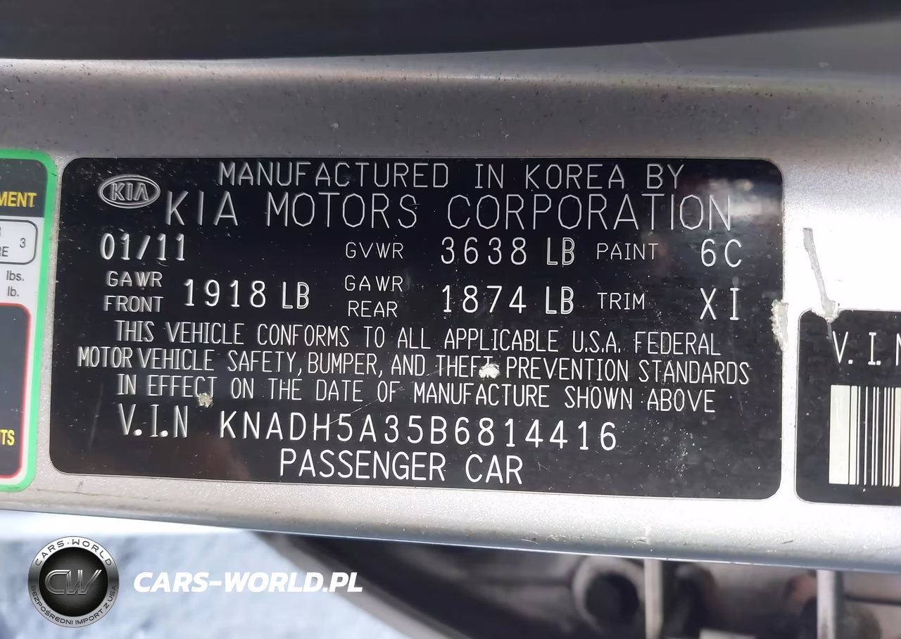 2011 Kia Rio5 Lx VIN:KNADH5A35B6814416 - 11