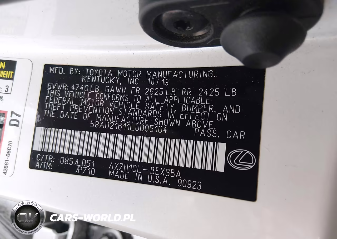 2020 Lexus Es 300H VIN:58AD21B11LU005104 - 17