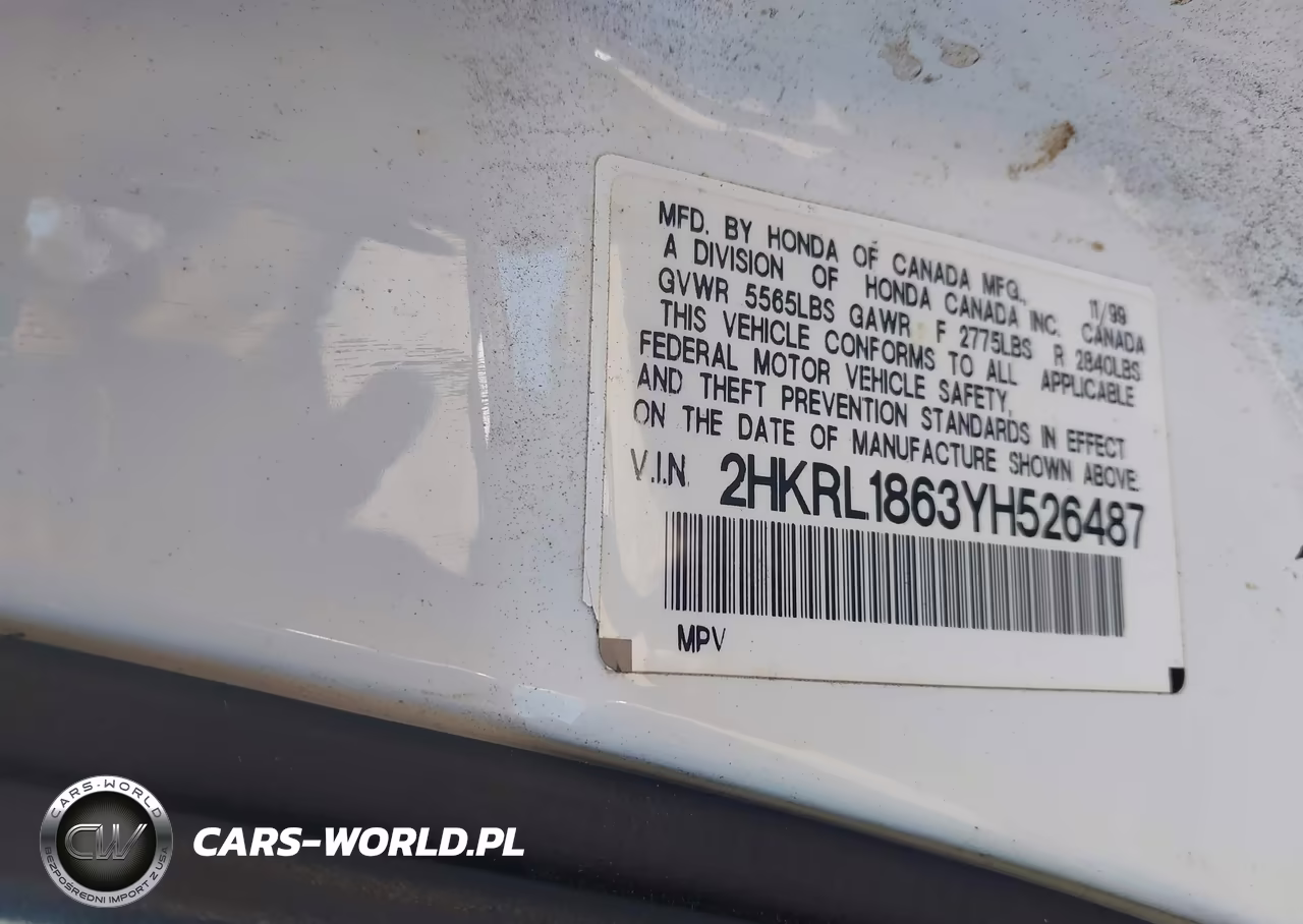 2000 Honda Odyssey Ex VIN:2HKRL1863YH526487 - 9