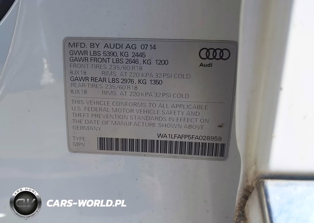 2015 Audi Q5 2.0T Premium VIN:WA1LFAFP5FA028959 - 9