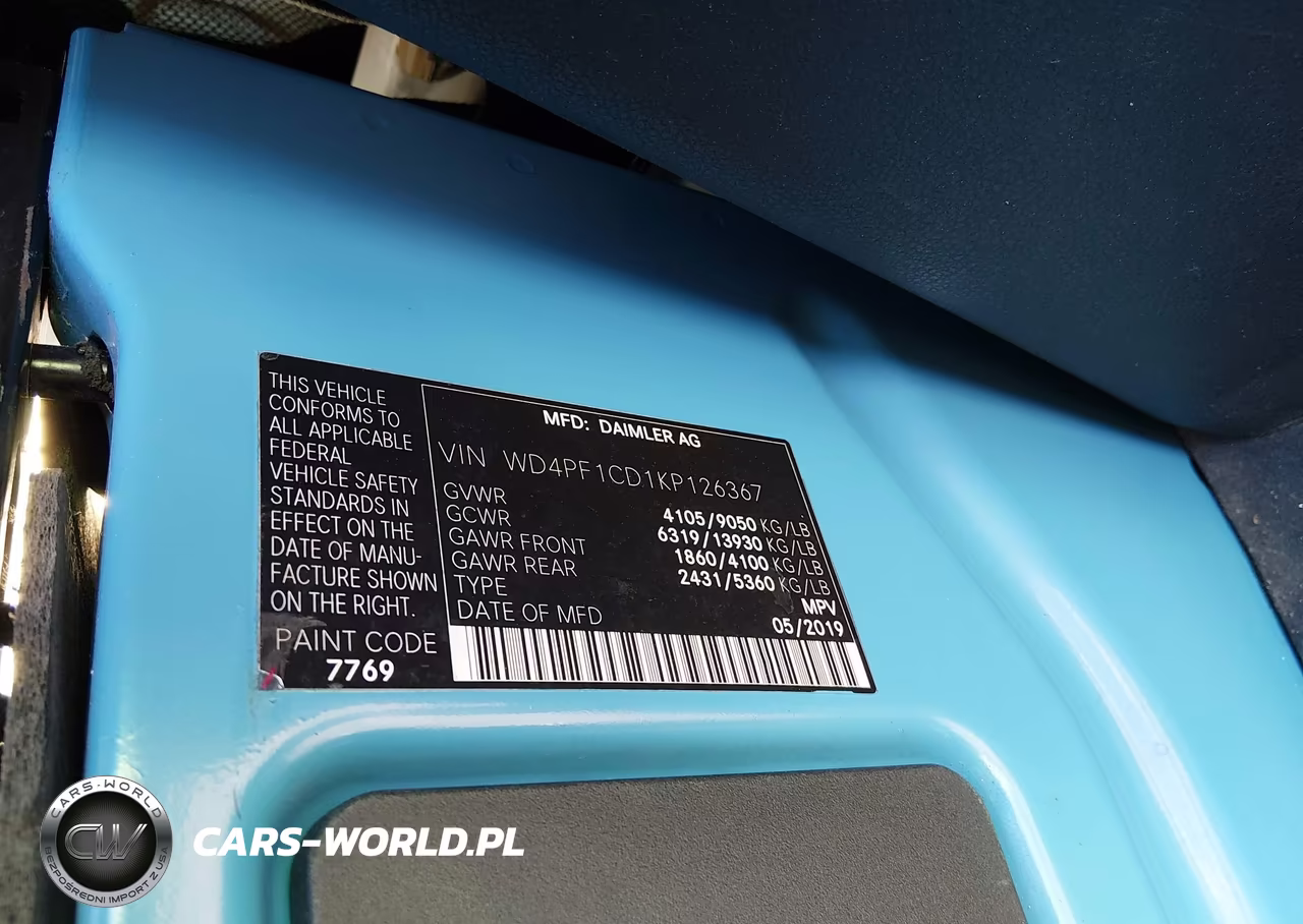 2019 Mercedes-Benz Sprinter 2500 High Roof V6 VIN:WD4PF1CD1KP126367 - 9