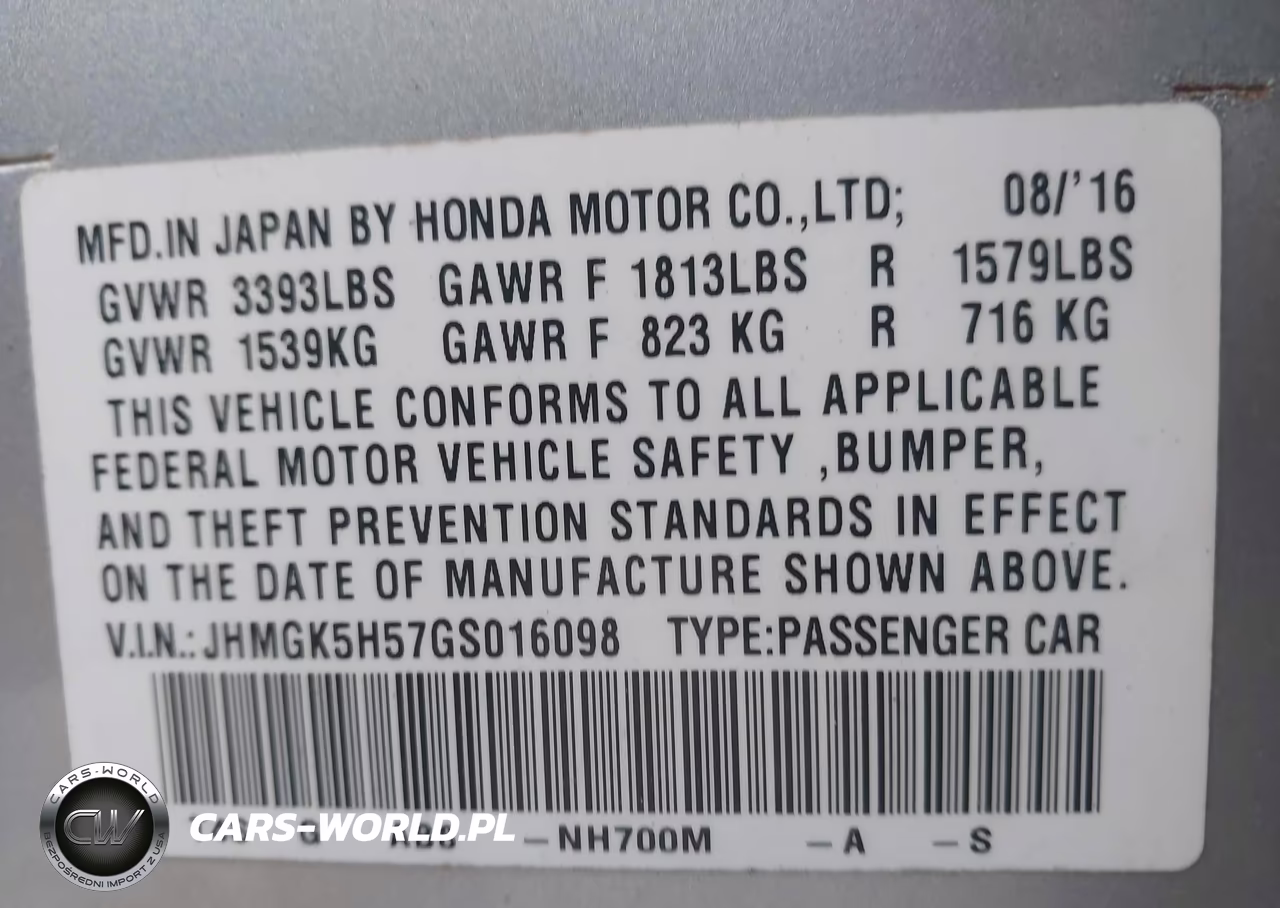 2016 Honda Fit Lx VIN:JHMGK5H57GS016098 - 9