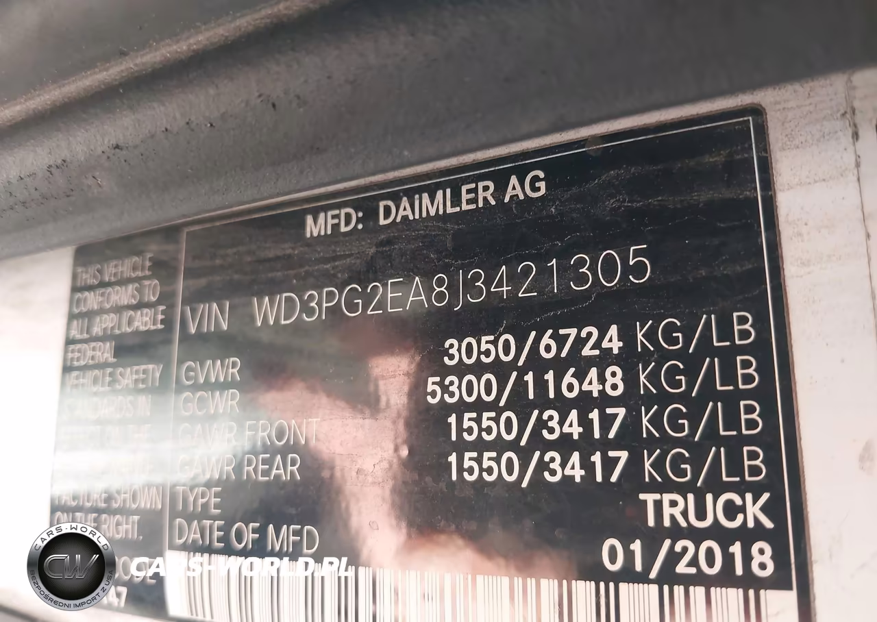 2018 Mercedes-Benz Metris VIN:WD3PG2EA8J3421305 - 9