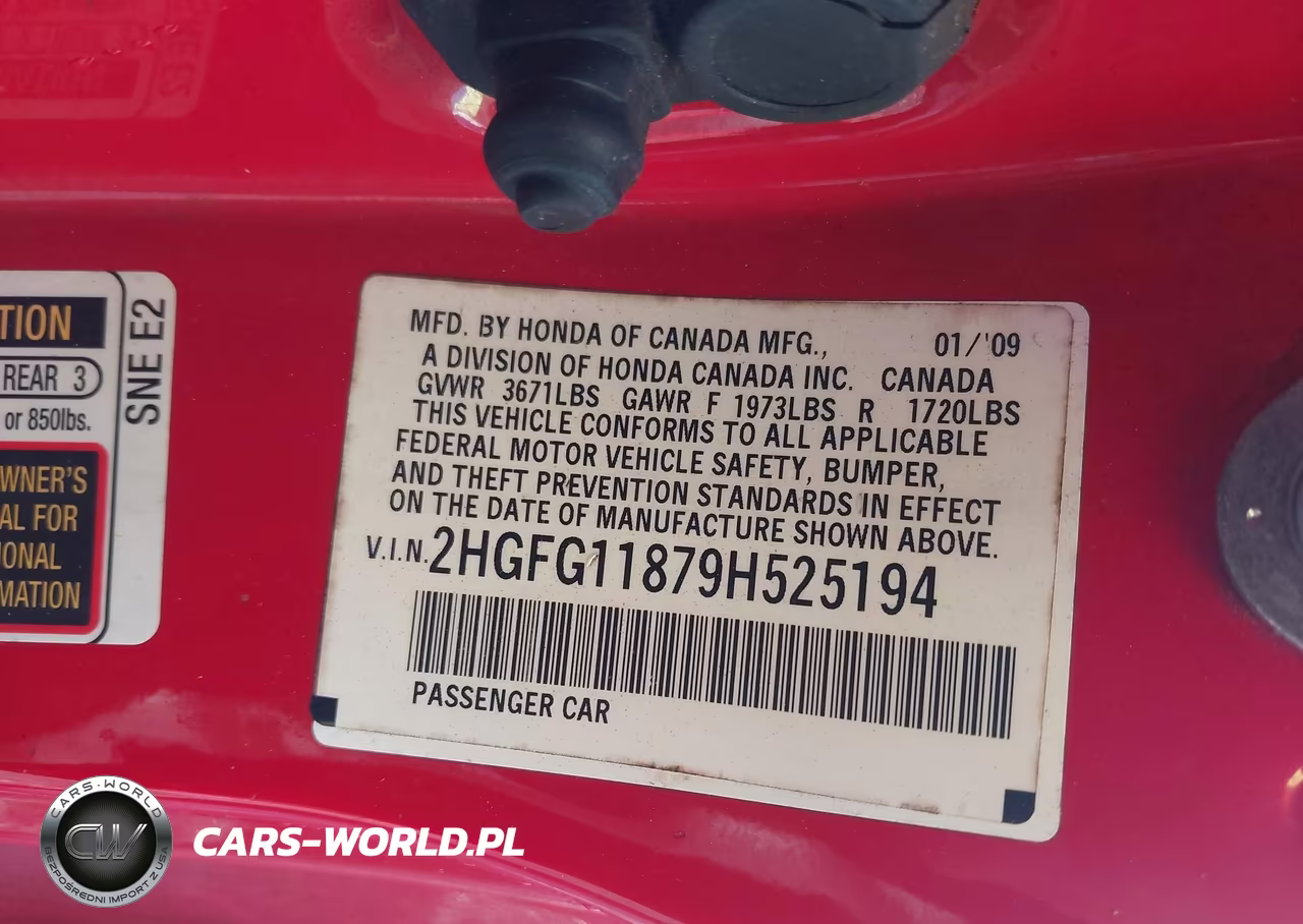 2009 Honda Civic Ex VIN:2HGFG11879H525194 - 9