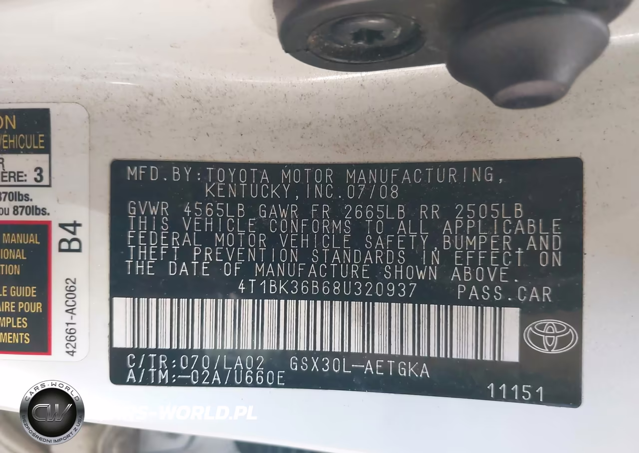 2008 Toyota Avalon Xls VIN:4T1BK36B68U320937 - 9