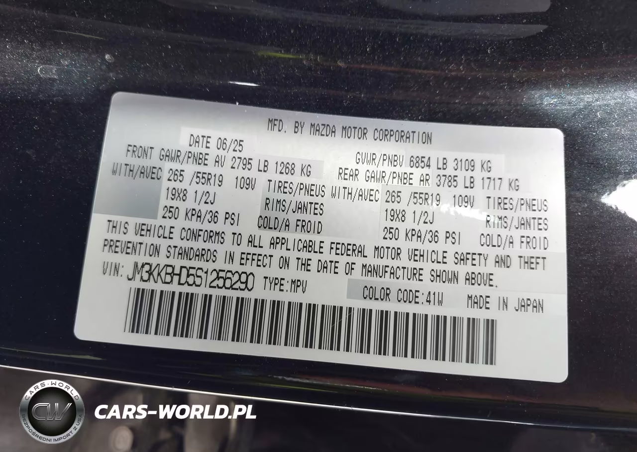 2025 Mazda Cx-90 3.3 Turbo Preferred Package VIN:JM3KKBHD5S1256290 - 9