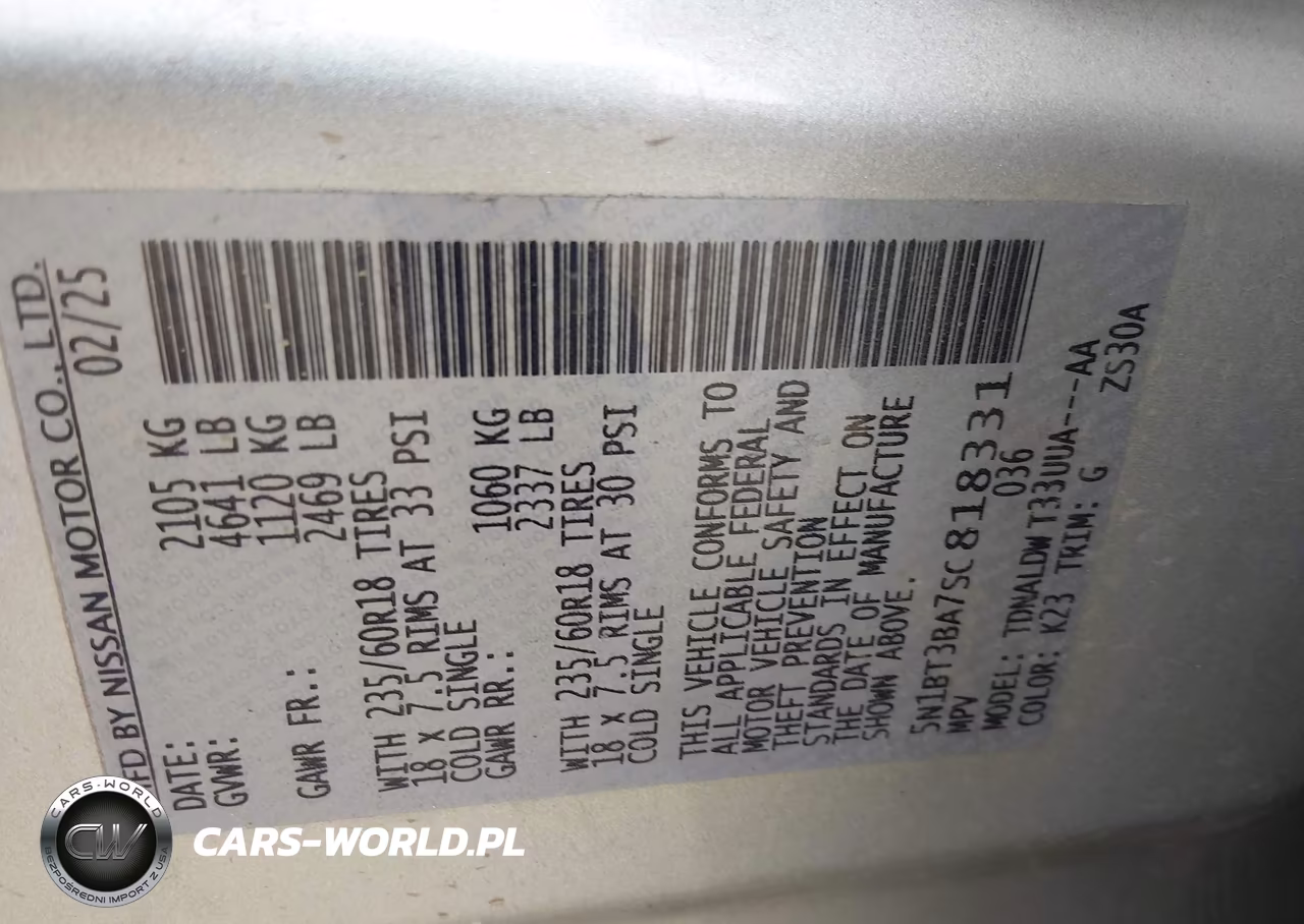 2025 Nissan Rogue Sv Fwd VIN:5N1BT3BA7SC818331 - 9