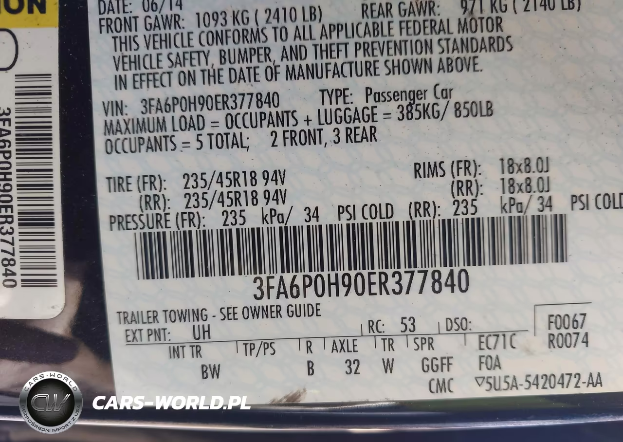 2014 Ford Fusion Se VIN:3FA6P0H90ER377840 - 9