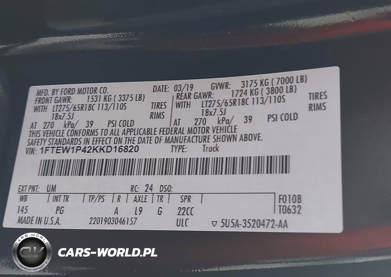 2019 Ford F-150 Police Responder Xl VIN:1FTEW1P42KKD16820 - 9