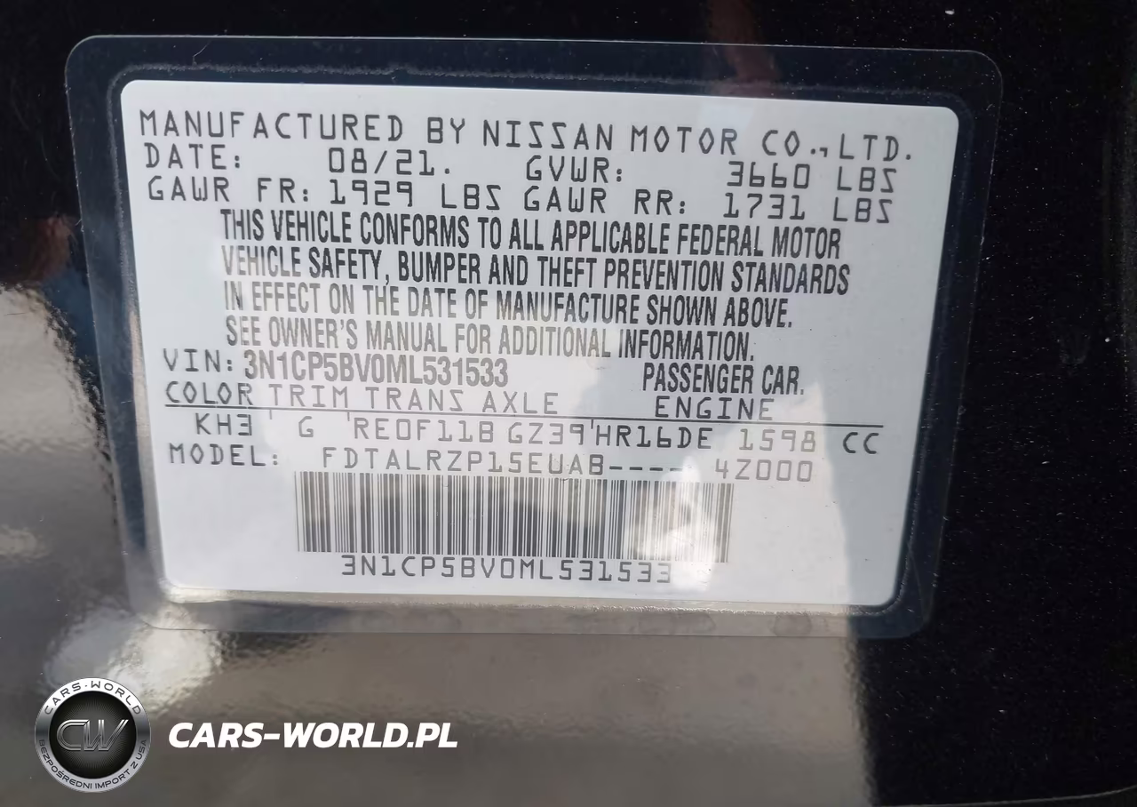 2021 Nissan Kicks S Xtronic Cvt VIN:3N1CP5BV0ML531533 - 9