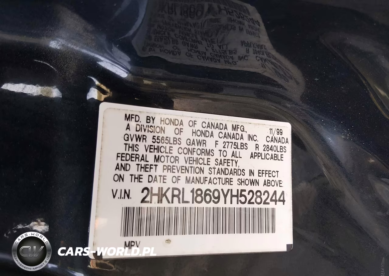 2000 Honda Odyssey Ex VIN:2HKRL1869YH528244 - 9