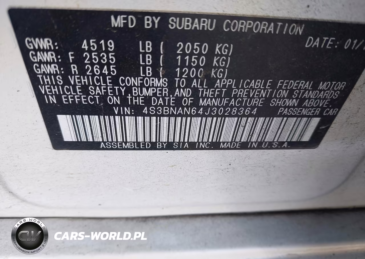 2018 Subaru Legacy 2.5I Limited VIN:4S3BNAN64J3028364 - 9