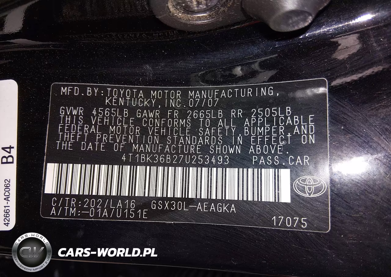 2007 Toyota Avalon Xls VIN:4T1BK36B27U253493 - 9