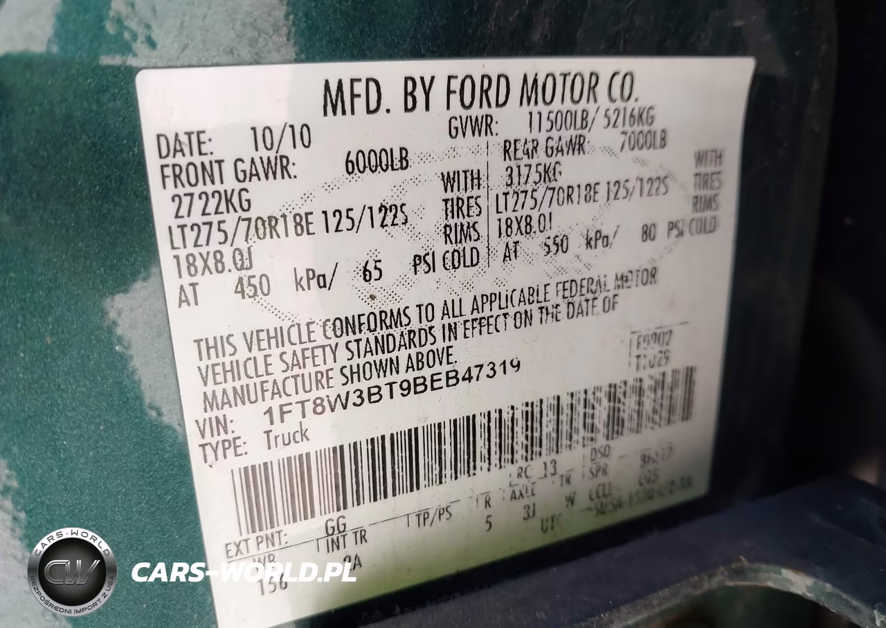 2011 Ford F-350 Xlt VIN:1FT8W3BT9BEB47319 - 8