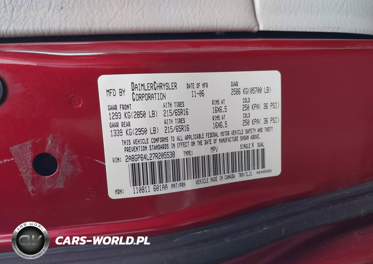 2007 Chrysler Town & Country Limited VIN:2A8GP64L27R205538 - 9
