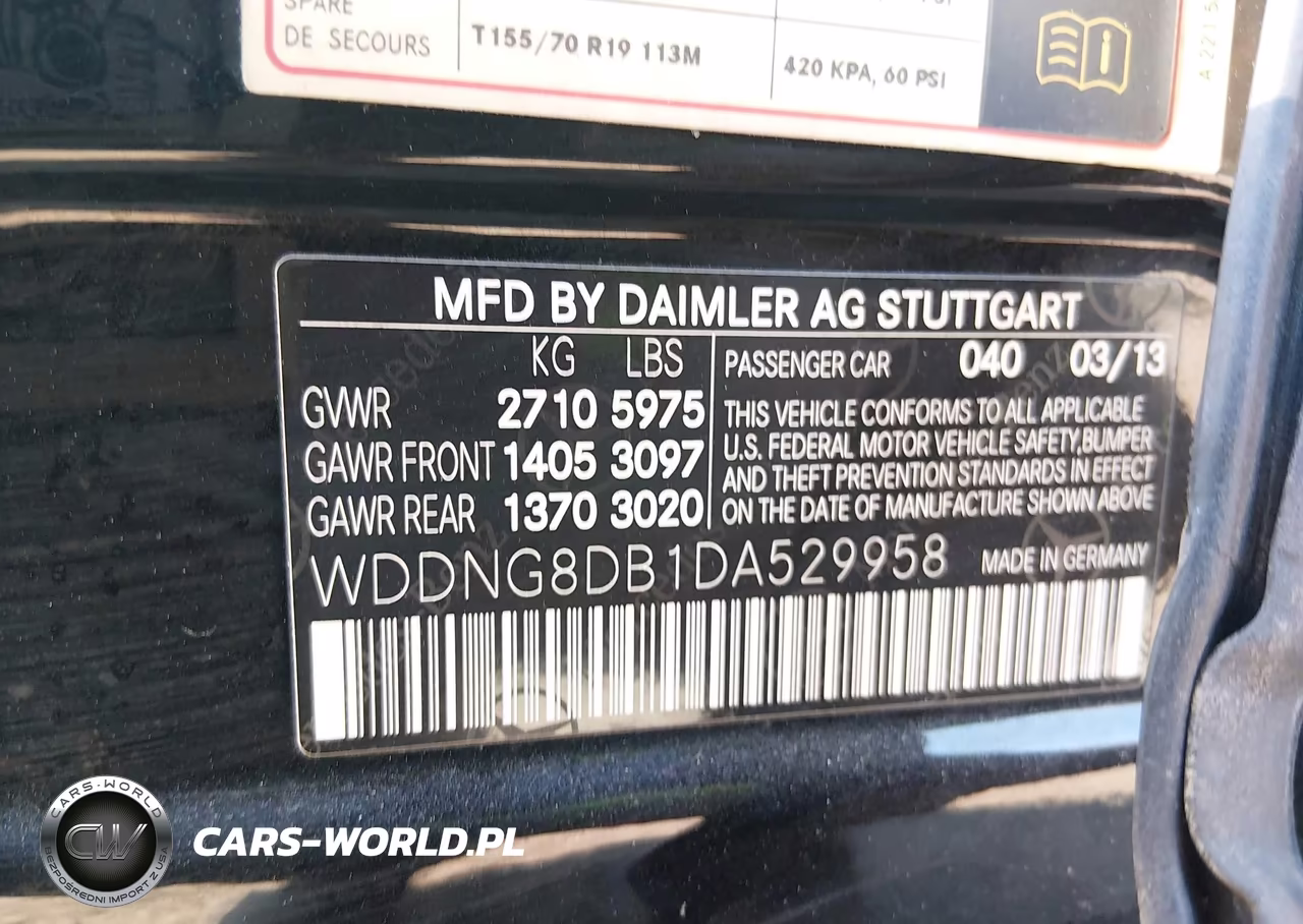 2013 Mercedes-Benz S 350 Bluetec VIN:WDDNG8DB1DA529958 - 9