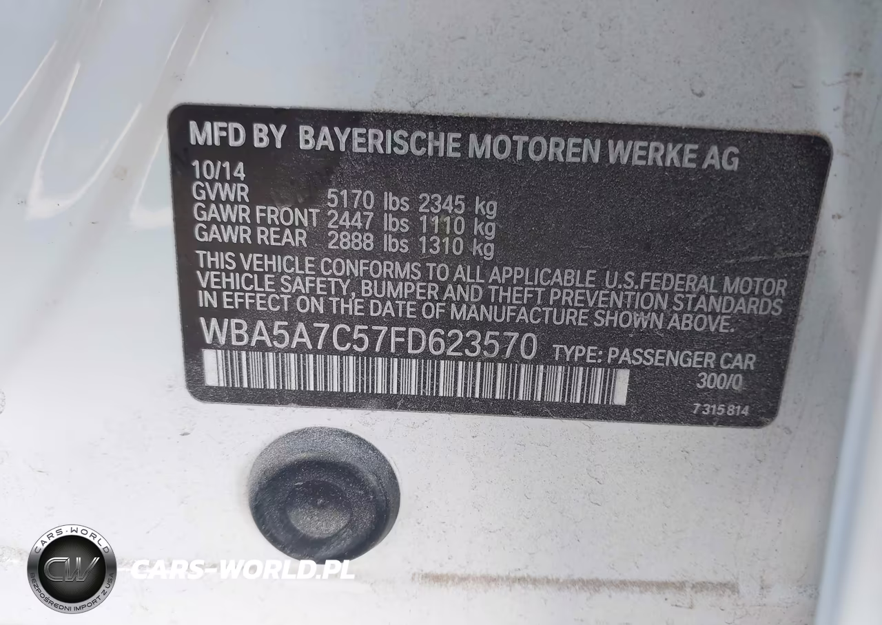 2015 BMW 528I xDrive VIN:WBA5A7C57FD623570 - 9