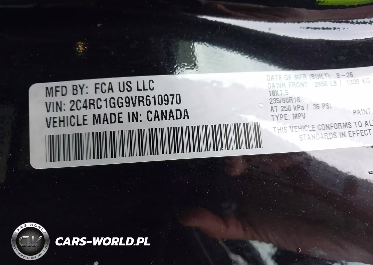 2027 Chrysler Pacifica VIN:2C4RC1GG9VR610970 - 9