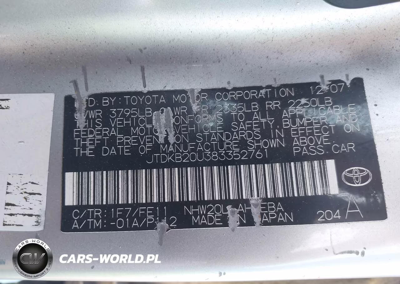 2008 Toyota Prius VIN:JTDKB20U383352761 - 9