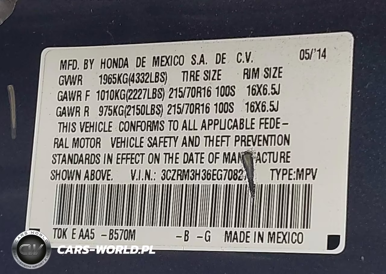 2014 Honda Cr-V Lx VIN:3CZRM3H36EG708276 - 9