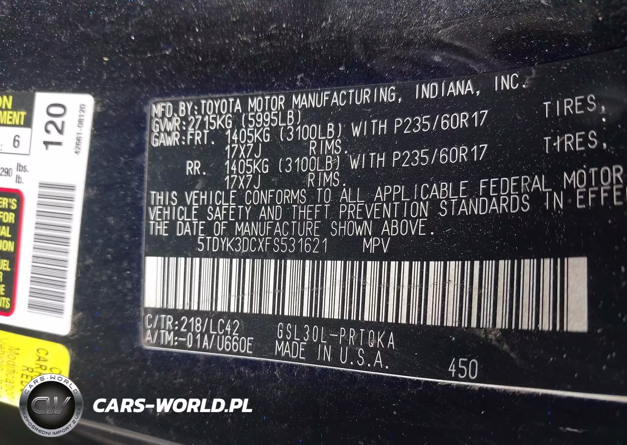 2015 Toyota Sienna Xle 8 Passenger VIN:5TDYK3DCXFS531621 - 9