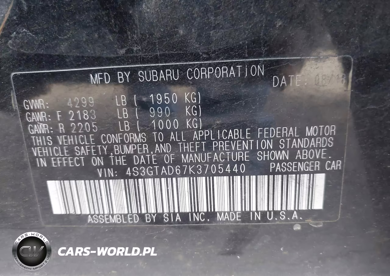 2019 Subaru Impreza 2.0I Premium VIN:4S3GTAD67K3705440 - 9