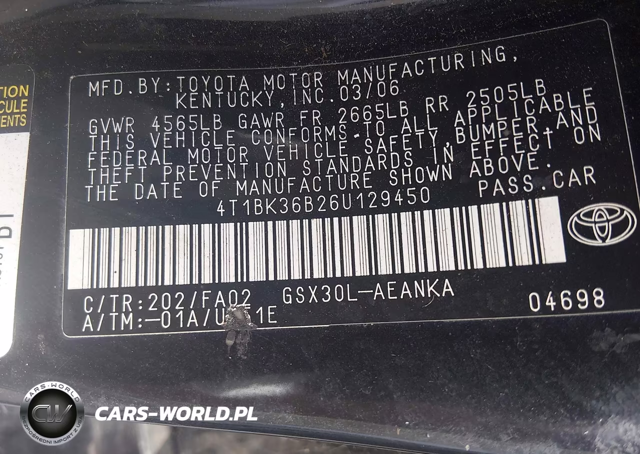2006 Toyota Avalon Xl VIN:4T1BK36B26U129450 - 9