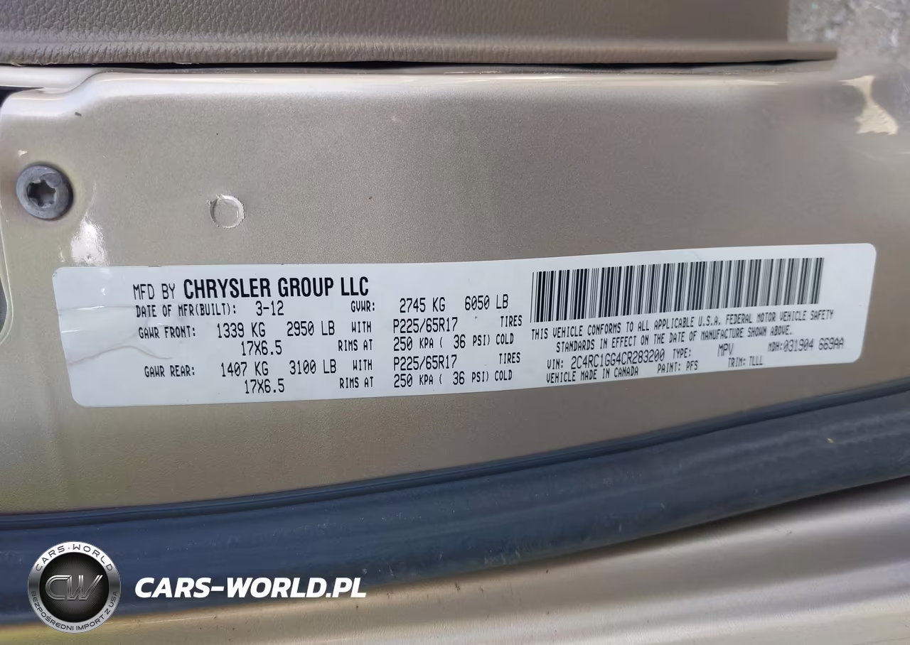 2012 Chrysler Town & Country Limited VIN:2C4RC1GG4CR283200 - 9